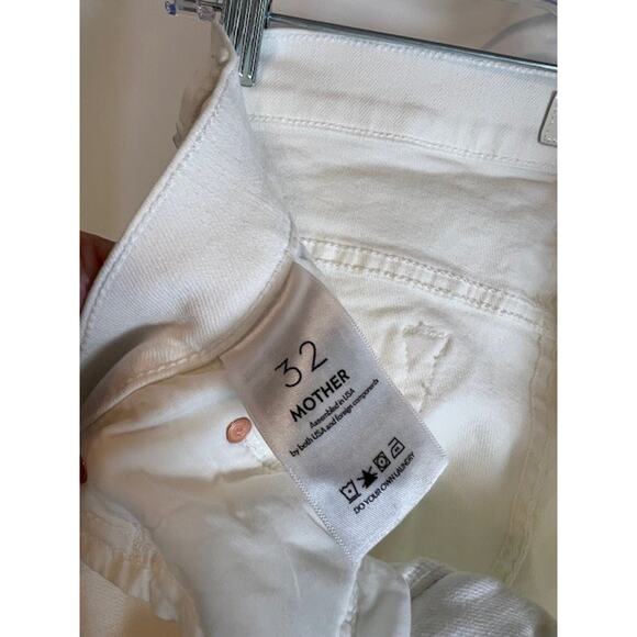 Mother Lil Insider Crop Step Fray Fairest Of Them All Jean Sz 32 White - Picture 9 of 10